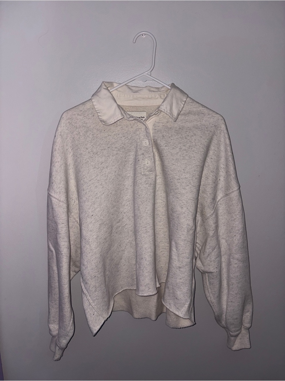 Abercrombie & Fitch Cream Polo Sweater